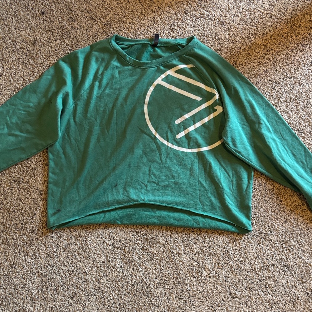 Green Long Sleeve Shirt with White Logo Savvi